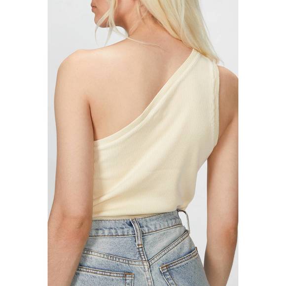 NEW LANSTON declan one shoulder tank in butter - Picture 2 of 2